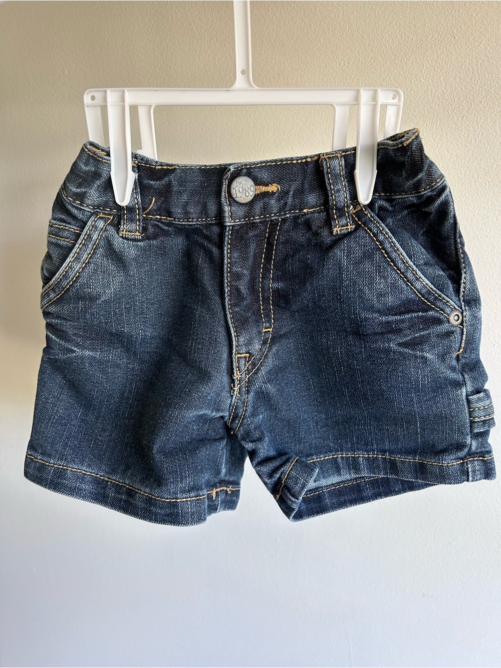 Classic Dark Wash Denim Kids Shorts - Blue